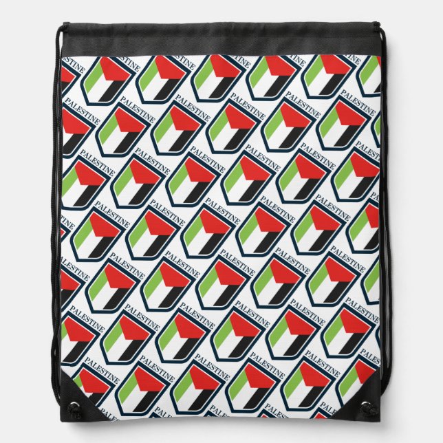 Palestine & Palestinian flag  Drawstring Bag (Front)