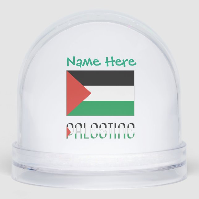 Palestine Palestinian Flag Green Personalized  Snow Globe (Front)