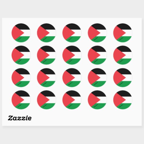 Palestine  Palestinian flag patriots  sports Classic Round Sticker