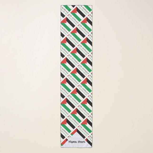 Palestine Palestinian Flag Tiled Black Personalize Scarf (Front)