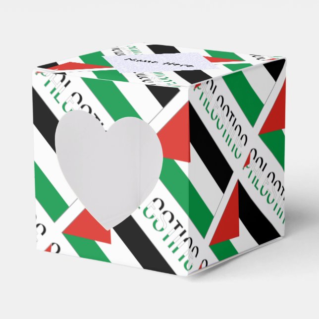 Palestine Palestinian Flag Tiled Personalized Name Favor Boxes (Front Side)