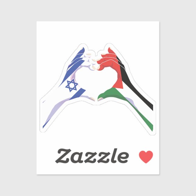 Palestine Palestinian Israel Israeli Love Heart Pe Sticker (Sheet)