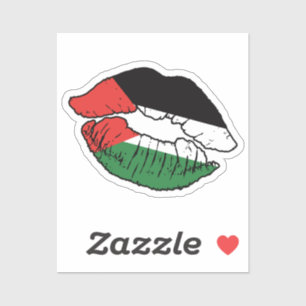 Palestine Palestinian Lipstick Love Flag Sticker