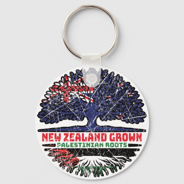 Palestine Palestinian New Zealander New Zealand Keychain (Front)