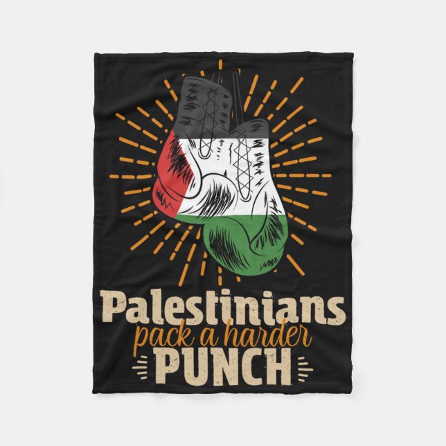 Palestine Palestinian Wrestling Boxing  Fleece Blanket (Front)