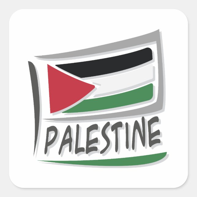 Palestine  Pride X Flag Square Sticker (Front)