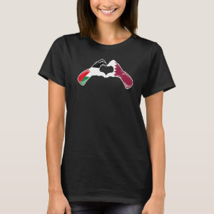 Palestine Qatar Flag Palestinian Qatari Heart 1 T-Shirt