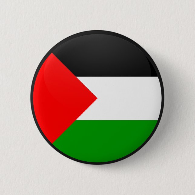 Palestine quality Flag Circle Pinback Button (Front)