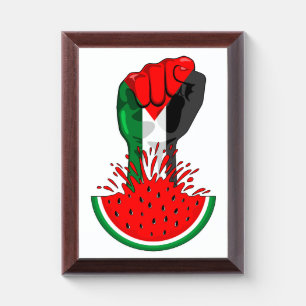 Palestine resistance fist on Watermelon Award Plaque
