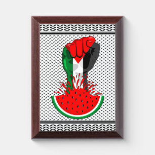 Palestine resistance fist on Watermelon Award Plaque