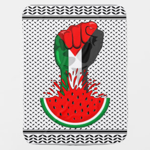 Palestine resistance fist on Watermelon Baby Blanket