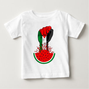 Palestine resistance fist on Watermelon Baby T-Shirt