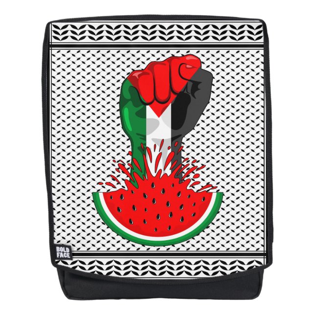 Palestine resistance fist on Watermelon Backpack (Front)