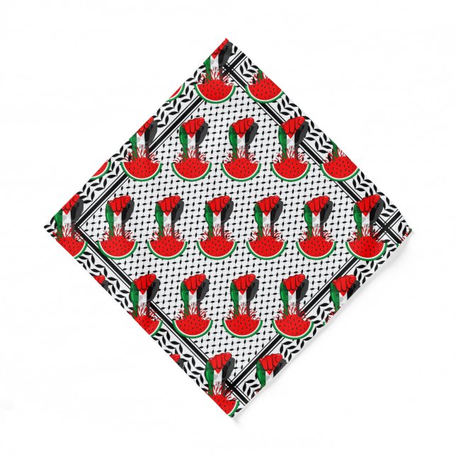Palestine resistance fist on Watermelon Bandana (Front)