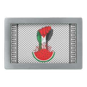 Palestine resistance fist on Watermelon Belt Buckle
