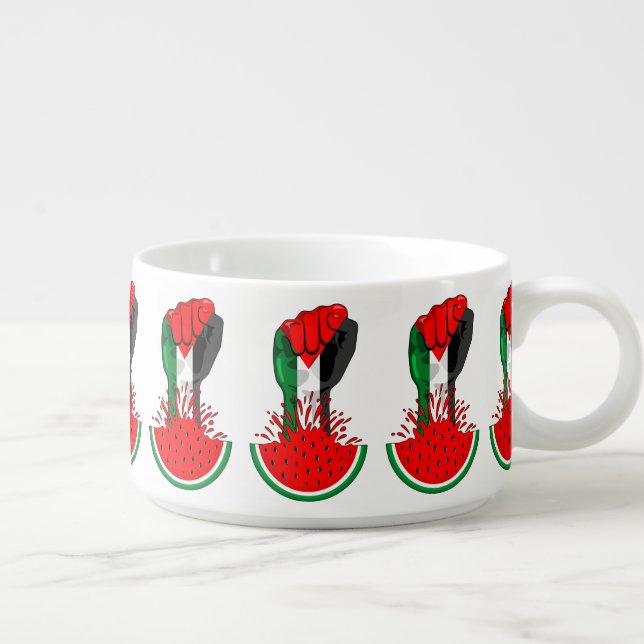 Palestine resistance fist on Watermelon Bowl (Left)