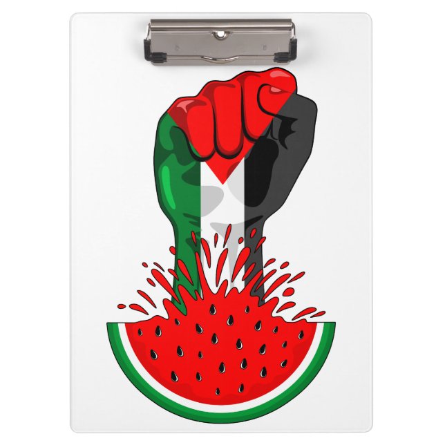 Palestine resistance fist on Watermelon Clipboard (Front)