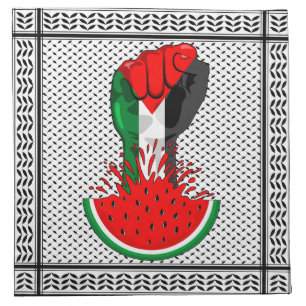 Palestine resistance fist on Watermelon Cloth Napkin