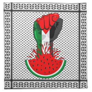 Palestine resistance fist on Watermelon Cloth Napkin