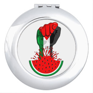 Palestine resistance fist on Watermelon Compact Mirror