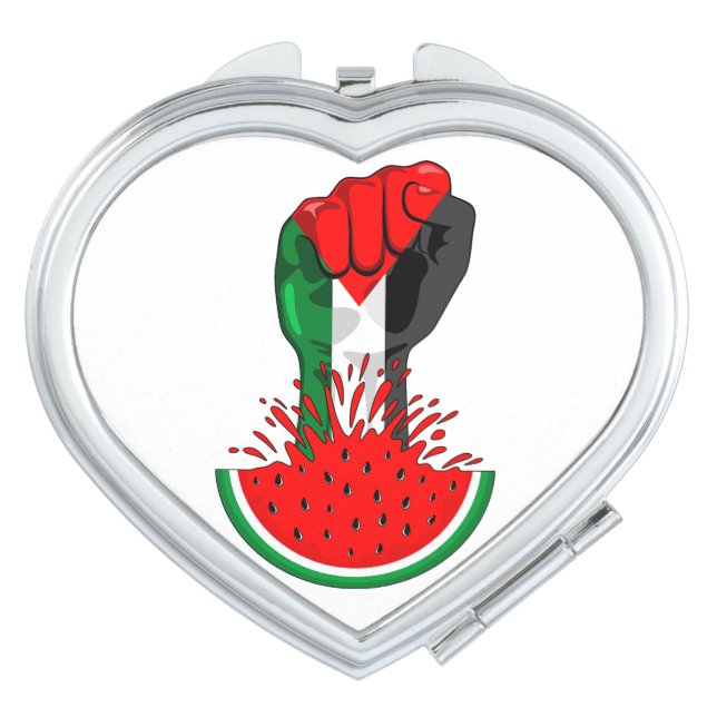 Palestine resistance fist on Watermelon Compact Mirror (Front)
