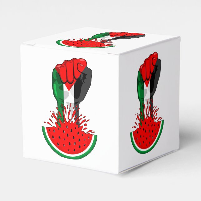 Palestine resistance fist on Watermelon Favor Boxes (Front Side)