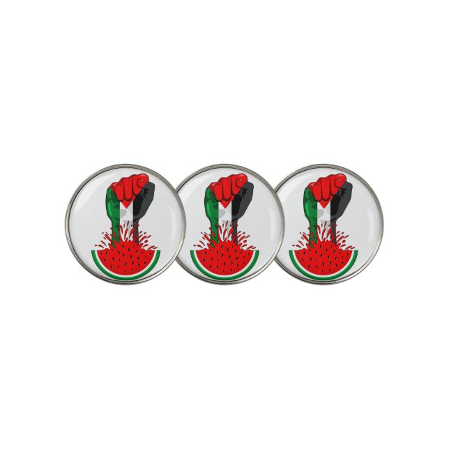 Palestine resistance fist on Watermelon Golf Ball Marker (3 Up)