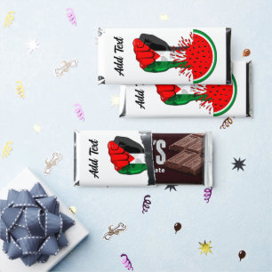 Palestine resistance fist on Watermelon Hershey Bar Favors