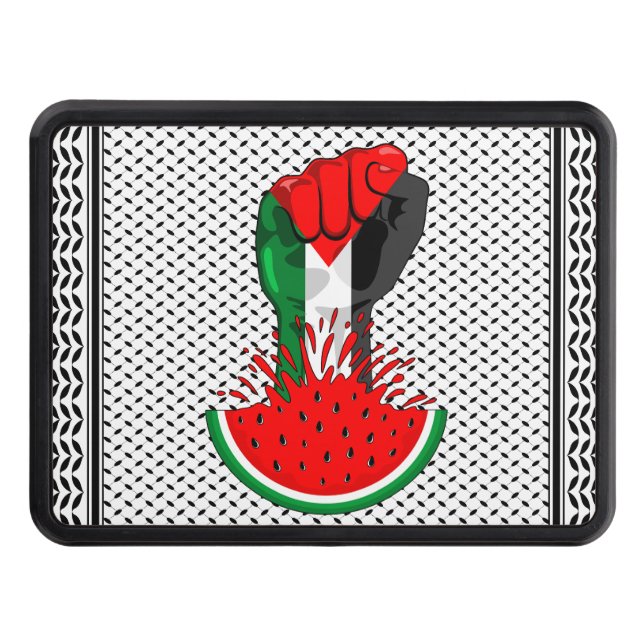 Palestine resistance fist on Watermelon Hitch Cover (Front)