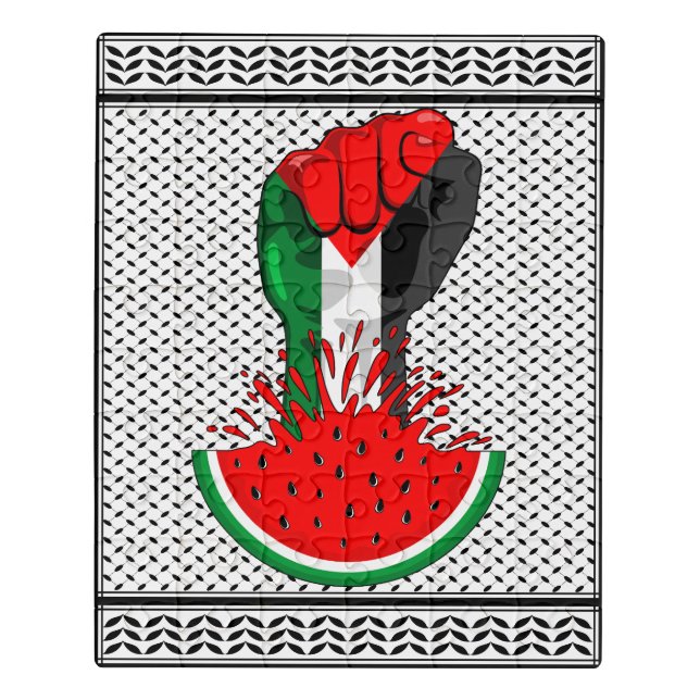 Palestine resistance fist on Watermelon Jigsaw Puzzle (Puzzle Vertical)