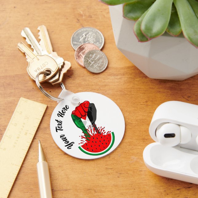 Palestine resistance fist on Watermelon Keychain (Desk)