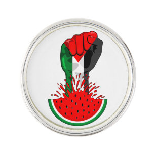 Palestine resistance fist on Watermelon Lapel Pin