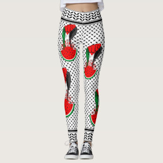 Palestine resistance fist on Watermelon Leggings