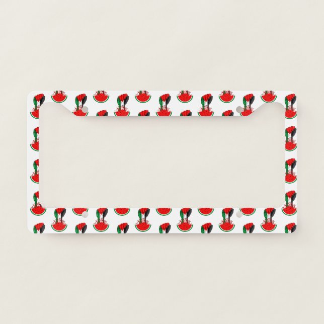 Palestine resistance fist on Watermelon License Plate Frame (Front)