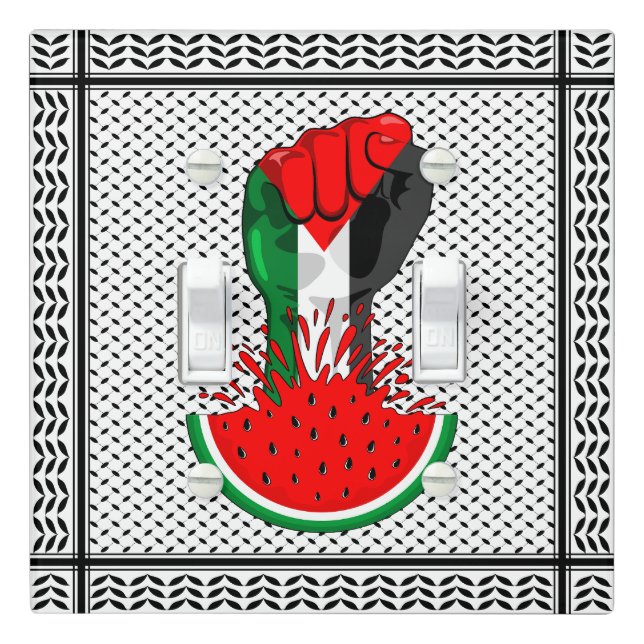 Palestine resistance fist on Watermelon Light Switch Cover (In Situ)