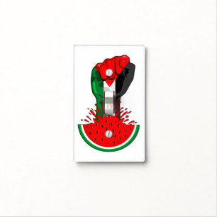 Palestine resistance fist on Watermelon Light Switch Cover