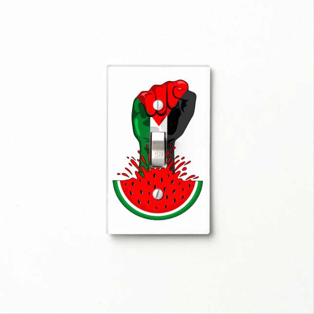 Palestine resistance fist on Watermelon Light Switch Cover (In Situ)