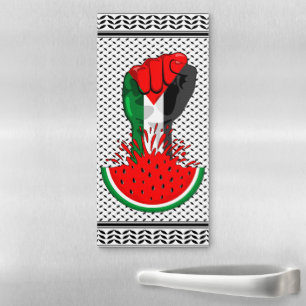 Palestine resistance fist on Watermelon Magnetic Notepad