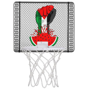 Palestine resistance fist on Watermelon Mini Basketball Hoop