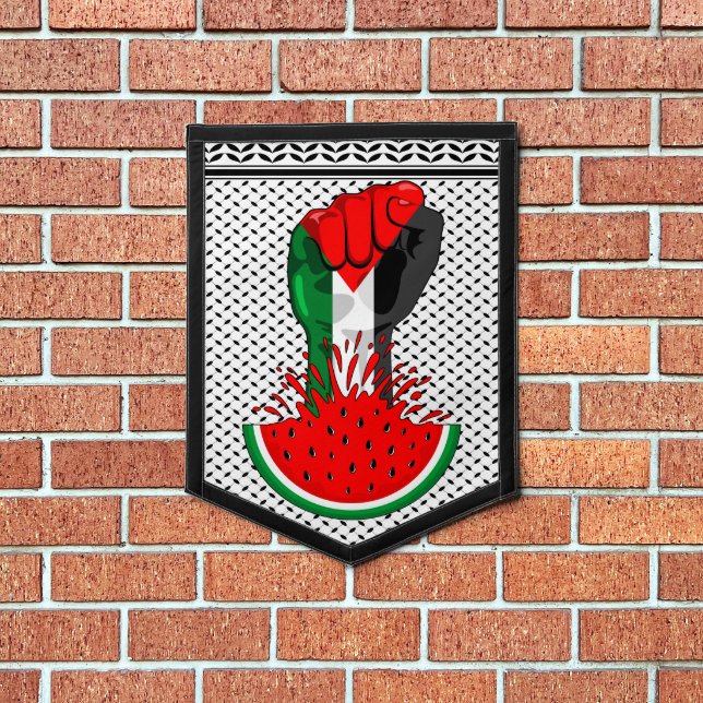 Palestine resistance fist on Watermelon Pennant (Insitu 1)
