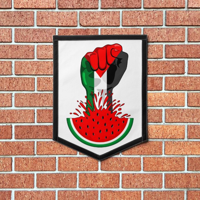 Palestine resistance fist on Watermelon Pennant (Insitu 1)