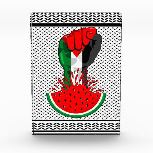 Palestine resistance fist on Watermelon Photo Block
