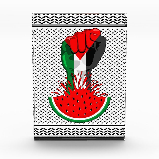 Palestine resistance fist on Watermelon Photo Block (Front)