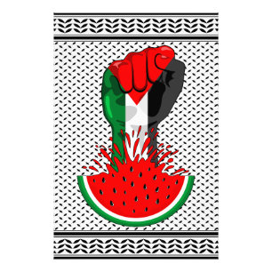Palestine resistance fist on Watermelon Photo Print