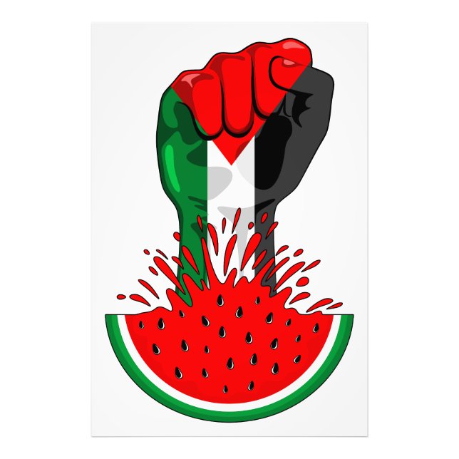 Palestine resistance fist on Watermelon Photo Print (Front)
