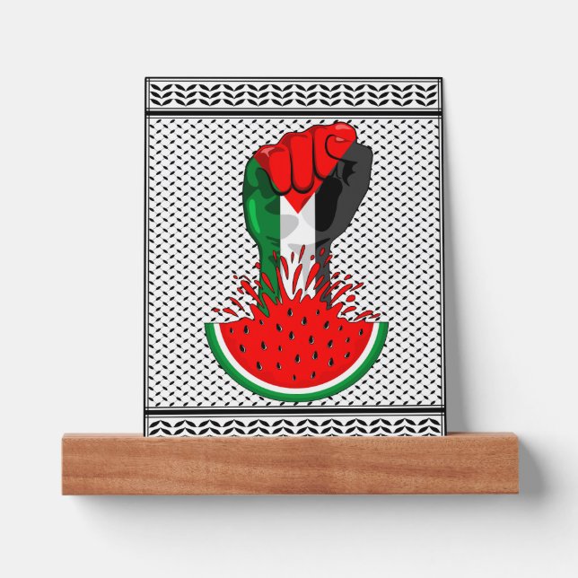 Palestine resistance fist on Watermelon Picture Ledge (Front)