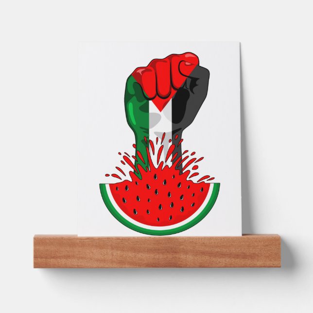 Palestine resistance fist on Watermelon Picture Ledge (Front)
