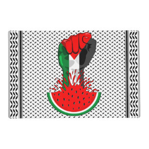 Palestine resistance fist on Watermelon Placemat