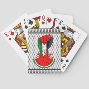 Palestine resistance fist on Watermelon Poker Cards