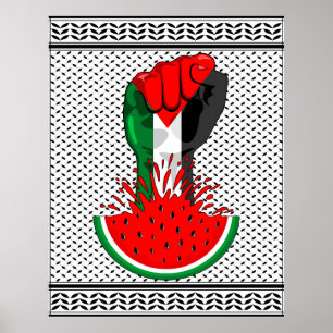 Palestine resistance fist on Watermelon Poster